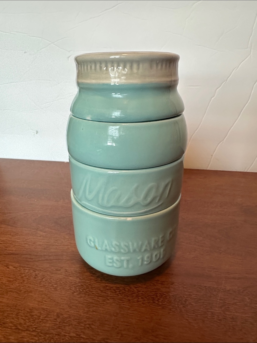 World Market Aqua Blue Ceramic Measuring Ramekins Set